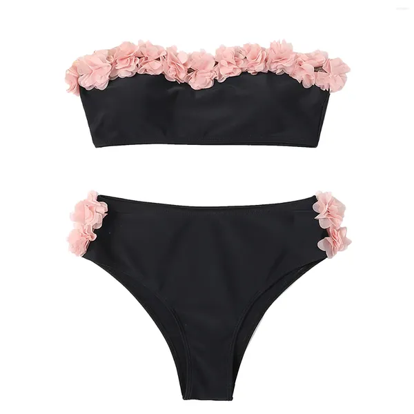 Traje de baño para mujer Bikini Traje de baño Contraste Color Dos piezas Trajes de baño sexy Tankinis Trajes de baño de talla grande Push Up Estampado floral Volantes