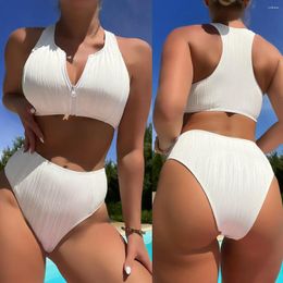 Maillots de bain pour femmes Bikini Maillot de bain à la mode et sexy Split Sports de natation blanche avec coussinets de poitrine Biquine