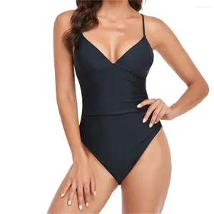 Dames badkleding zwart sexy sling bikini v-neck zwempak braziliaans strand monokini vrouwen één stukken badpak micro bikini's sets mujer
