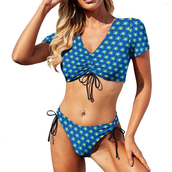 Traje de baño de baño de mujer para mujeres Swimsy Bikini de margarita Sexy Women Floral Women Simple Bikinis Juego de dos piezas