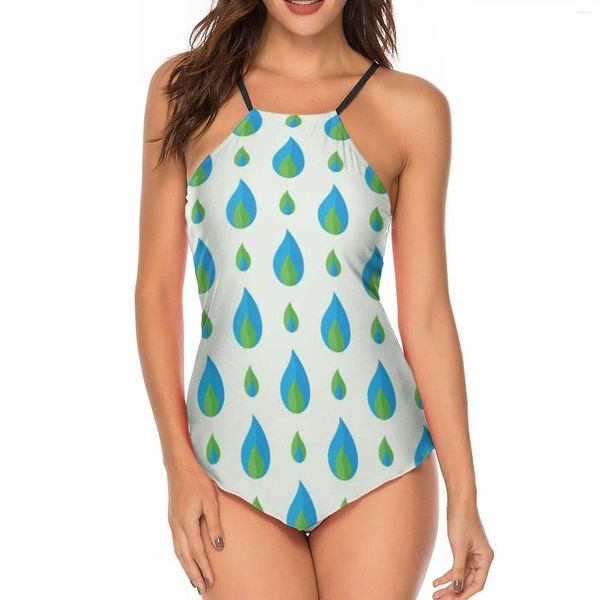 Traje de baño para mujer Traje de baño Tankini con llama azul Traje de baño estampado con honda para mujer en traje de dos piezas a granel