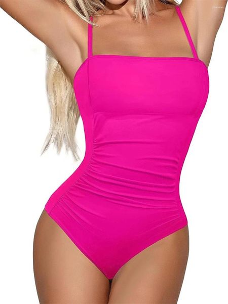 Bodycon de maillot de bain pour femmes Bikini Sling Swimsuit plissé Bowknot découpé Monokini Femmes brésiliennes