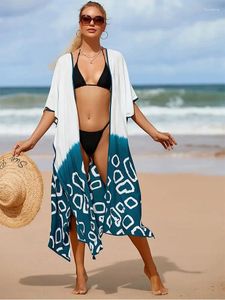 Maillots de bain pour femmes Bohemian Imprimé Patchwork Long Kimono Femmes Tunique Vêtements Casual Beach Wear Maillot de bain Cover Up Sarong Tenues Q1349