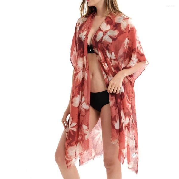 Maillots de bain pour femmes Boho Cardigan Sundress Femmes Summer Bohemian Print Beachwear 2024 Dames Kimono Femme Bikini Coverup Maillot de bain Cover Up