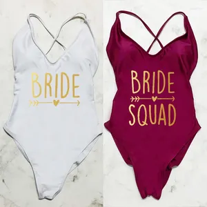 Squad de maillots de bain pour femmes Squad de la mariée en un morceau de maillot de bain 2024 Bodys rembourrés sexy.