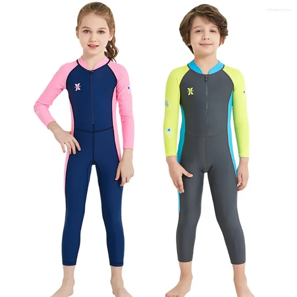 Traje de baño para mujer Traje de buceo para niños Anti-medusas Ropa de protección de una pieza UV con cremallera Equipo de deportes acuáticos duradero