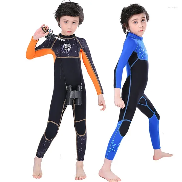 Traje de baño para mujer Traje de neopreno para niños Traje de surf de una pieza de neopreno de 3 mm Cálido Anti-medusas Buceo Natación Snorkel Protector solar