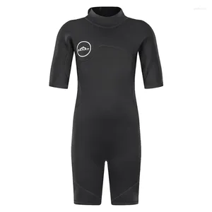 Chiffre de maillots de bain pour femmes Shorty wetsuit 2 mm un morceau de plongée en nylon en néoprène pour garçon 3 à 12 ans noir Keep Warm Suncreen Water