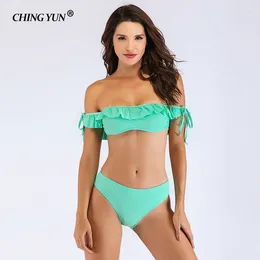 Traje de baño para mujeres ching yun mujer 2024 traje de baño sexy bikini damas fuera del hombro