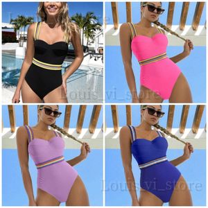 Swimons de maillots de bain féminin classiques et sexy couleurs à saut en combinaison de combinaison de combinaison de bikini féminine T240222