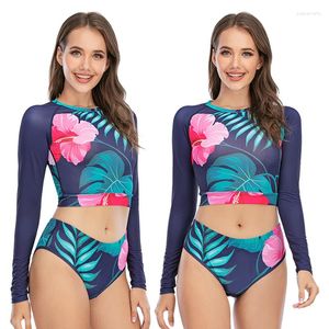 Traje de baño para mujer CODY LUNDIN, ropa de playa, traje de baño dividido con estampado rosa, traje de baño de dos piezas para mujer, Bikini pequeño y fresco para estudiante conservador 2023