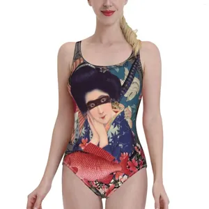 Collage de maillots de bain féminin Geisha à Coral Indigo et Marsala Femme MAINTER