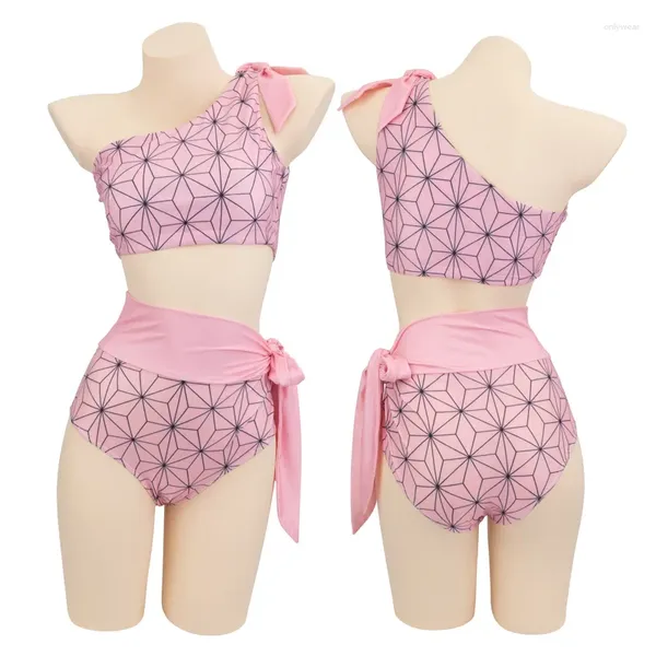 Traje de baño para mujer, juego de rol de Cosplay, Bikini, playa, verano, traje de baño dividido, conjunto de Anime