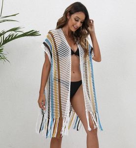 Túnica de bikini de traje de baño de baño para mujeres Cardigan Cardigan Batillo de pescado de punto de punto