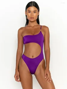 Badmode voor dames Uitgesneden badpakken Effen kleur Eendelig badpak 2024 Badpakken Sexy strandkleding Vrouwelijke bodysuit