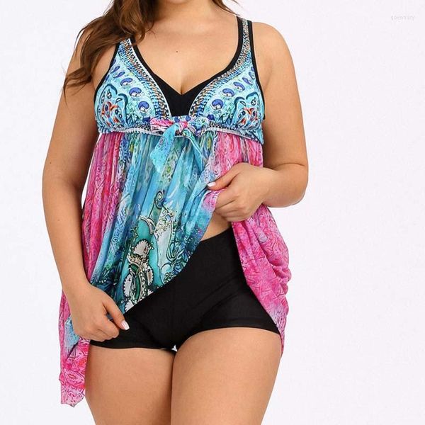 Maillots de bain femme DEKA femmes grande taille Tankini ensemble avec short Monokini imprimé maillot de bain deux pièces maillots de bain maillots de bain maillot de bain