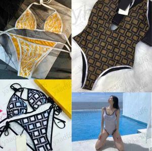 Diseñador de trajes de baño para mujer 2023 Traje de baño de playa de verano para mujer Diseño de letra FF de lujo de gama alta sexy de una pieza bikini separado ropa de agua múltiples colores GS59