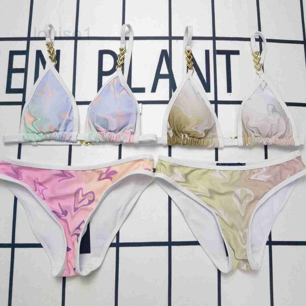 Maillots de bain pour femmes Designer Brand New Maillot de bain Split Bikini Gradient Impression Mode Sexy JUTW