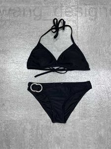 Damesbadmode ontwerper ontwerper nieuwe zomer eendelig strand effen riem hangende nek sexy bikini 00AT