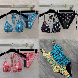 Diseñador de trajes de baño para mujeres Fashion 2pcs Sexy Women Suery Butterfly Printing Bikini Set sujetador Lado G-String Thong Bea E traje traje de baño Swiing 5923