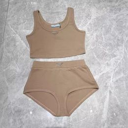 Designer Swimwear Women's Swimwear Halter Swimsuit Camisole Briefs pour les femmes File de coton solide