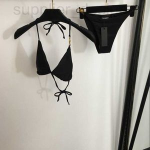 Designer de maillots de bain féminin nouveau bikini divisé de maillot de bain set medusa Portrait Gold Button Decoration Lace Up Underwear + Triangle Underwear QWDY