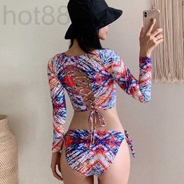 Maillot de bain femme maillot de bain design 2023 été crème solaire vêtements dames Bikini plage mode une pièce imprimer Sexy deux ensemble P2NI