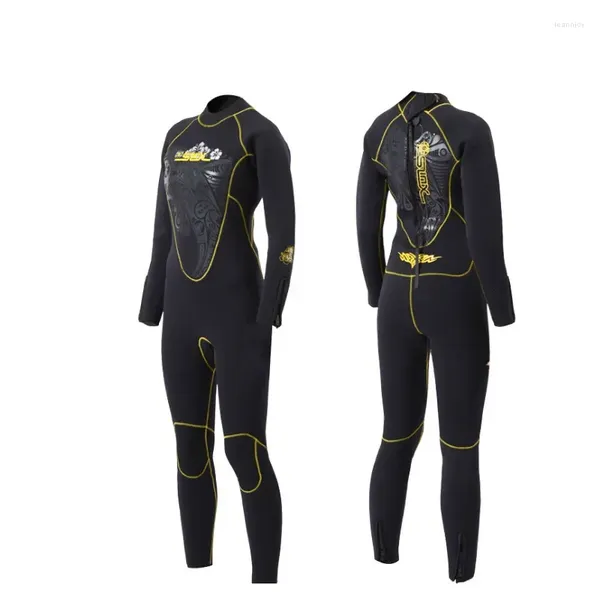 Traje de baño para mujer Traje de buceo Ropa mojada SLINX de 5 mm de espesor con cremallera y forro de terciopelo