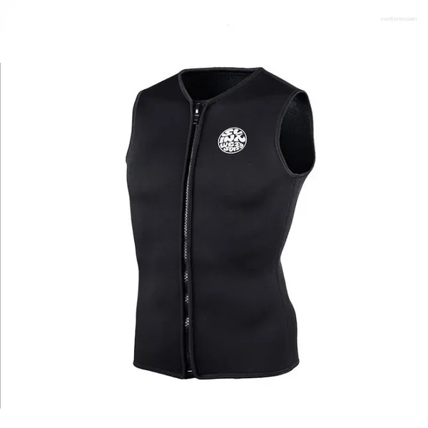 Traje de baño para mujer Traje de buceo Chaleco cálido Forro de terciopelo completo de 3 mm Traje de neopreno Sin mangas para hombres y neopreno