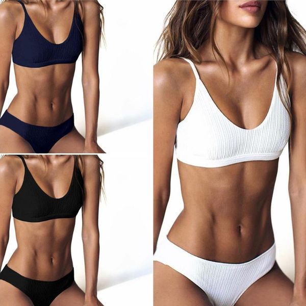 Roupa de banho feminina Elasticity Sport Bikini Set 2023 Sexy Women Push Up Swimsuit Bandage Brazilian Female Maillot De Bain