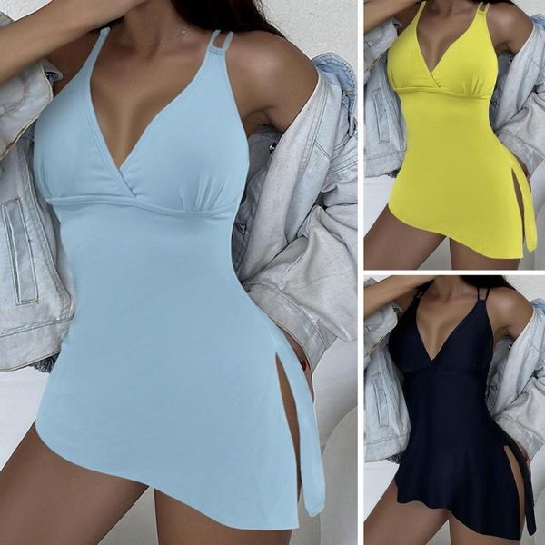 Maillots de bain pour femmes accrocheur belle résistant à l'usure femmes solide une pièce robe Costume de natation pour les étudiantes femmes