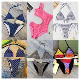 dames badmode F Sexy Designer Badpak Effen Bikini Set Textiel Lage taille Badpakken Strandkleding Zwempak voor Dames Sexy Een stuk z9J5#