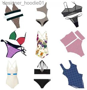 Dames Zwemkleding Modeprint Dames Zwemkleding Bikini's Badpakken Hoge taille Textiel Damesbadpakken Sexy Ruglooze Damesbikiniset L230909