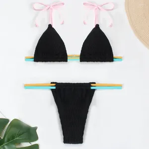Fashion de maillots de bain pour femmes Micro bikini maillot de bain noir noir Bikinis Bikinis Set Brésilien Chaisseur de bain Summer