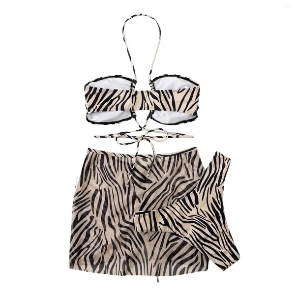 Ensemble de robes de plage de bikini à la mode de maillot de bain pour femmes (3 sets avec poitrine sans soutien-gorge en acier) 2024 Été