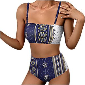 Dames Swimwear Fashion Dames print Bikini Push-Up Pad Swimsuit Beachwear Set Bikinis 2021 Mujer