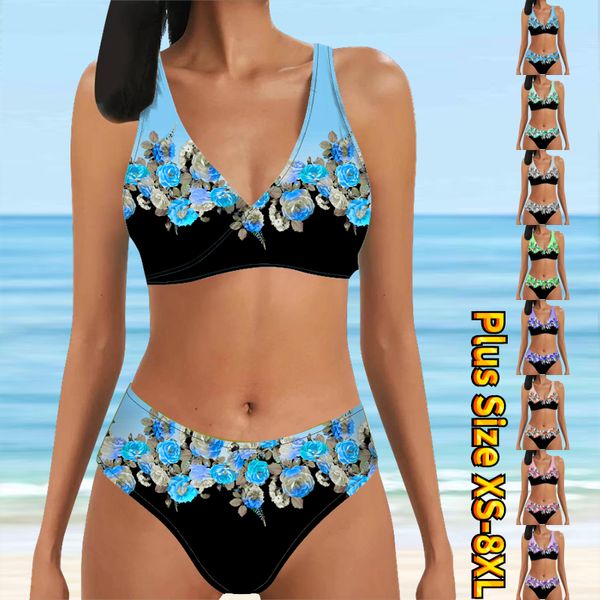 Traje de baño para mujer Traje de baño de verano para mujer Bikini sexy para mujer Conjunto de bikini de dos piezas Ropa de playa Traje de baño Traje de baño de impresión Traje de baño XS-8XL 230608