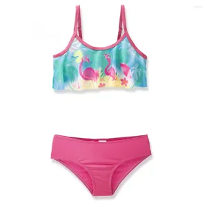 Dames Badmode Flamingo Print Kinderen Meisjes Bikini Set 2023 Multi Stijl Baby Badpak Zomer Strand Kind Tiener Tweedelig Badpak