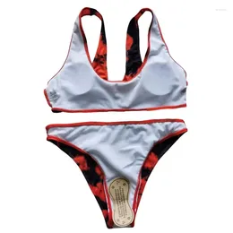 Dames badmode focusnorm vrouwen bikini set grappige patroon print zwempak sexy hoge taille