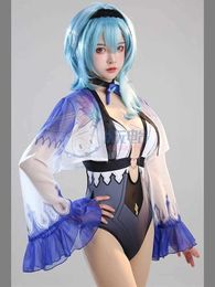 Traje de baño para mujer Juego Genshin Impact Cosplay Eula Traje de baño Verano Anime Traje de baño para mujer 2022 Bikini de una pieza es delgado con gasa Tallas S-XLC24315