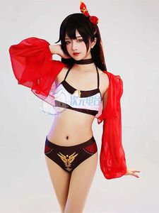 Maillots de bain pour femmes Genshin Impact Cosplay Amber Split Maillot de bain Été Anime Femmes Skinny Maillots de bain Bikini pour filles 2022 Tailles S-XLC24315