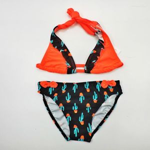 Traje de baño para mujer, Bikini bonito para niña, traje de baño de dos piezas para niños, ropa de playa para niños, conjunto de Bikinis con estampado de dibujos animados