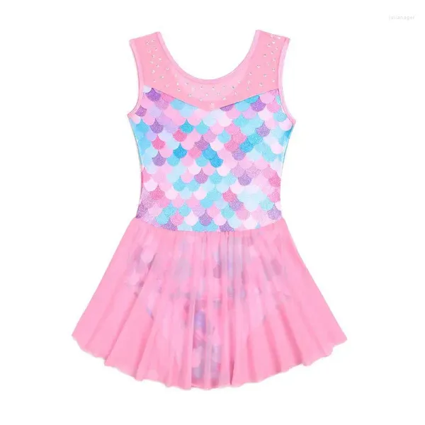 Swimwear femenino Girls Ballet Dress Gymnastics Gymnastics Nitdler Leotard Cotton Dance Skirt Kids