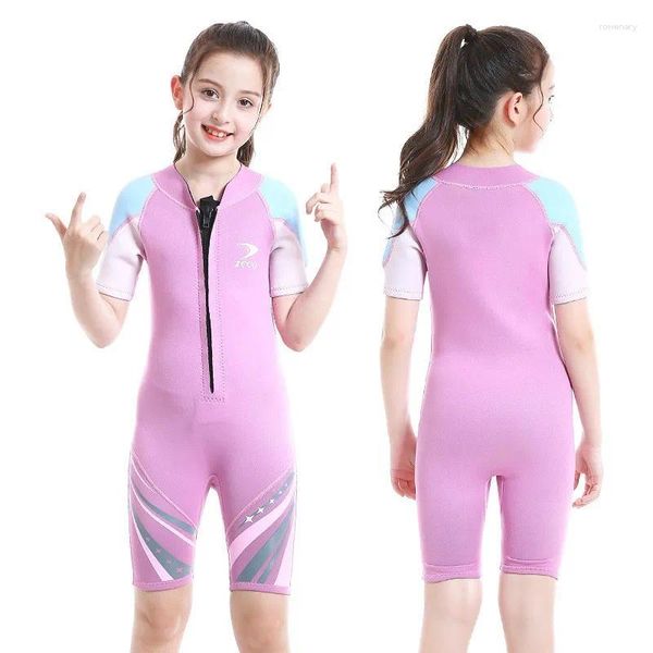 Swimwear féminin filles garçons shorty wetsuit néoprène 2,5 mm pour les enfants - Gardez au chaud une seule pièce à manches courtes