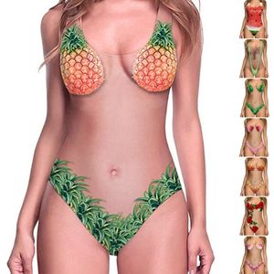 Maillots de bain pour femmes H9ED Maillot de bain de contrôle du ventre pour femmes One Piece Maillot de bain imprimé ananas