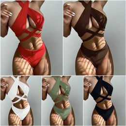 Damesbadmode Halterbikini Dames splitbadpak met 2-delige set Dames 2022 nieuwe bikini meisjes zomerjurk Strandstijl J240330