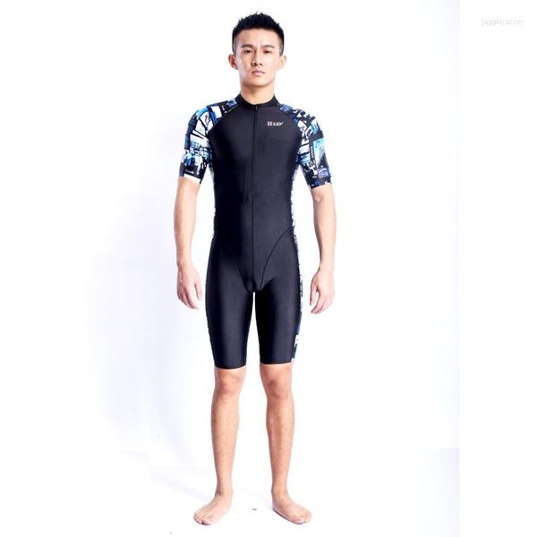 Traje de baño de mujer de alta calidad Fastskin de secado rápido y traje de buceo de manga corta con cremallera de una pieza traje de baño Rash Guards Hx16