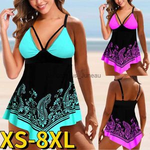 Maillots de bain pour femmes Taille haute Lâche Mode Imprimer Tankini Ensembles Sexy Débardeur Maillot De Bain Maillots De Bain Femmes Sexy Plage Maillot De Bain Deux Pièces Tankini T240328