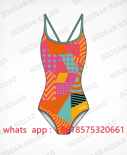 Swimwear de mujer Huub One Piece Swimsuit Correos delgados Versátiles V-Backi Bikini Sexy Spaghetti Impresión competitiva