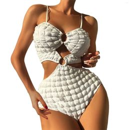 Swimwear pour femmes en maillot de bain Femmes plus taille bikini tissu spécial tissu de bulles de tissu sexy